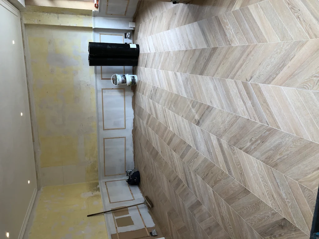 Chevron wood flooring example